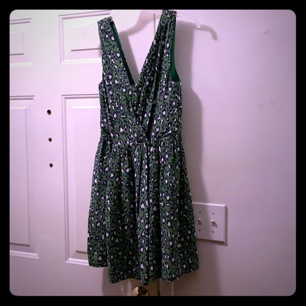 Joie Green Leopard Print Dress